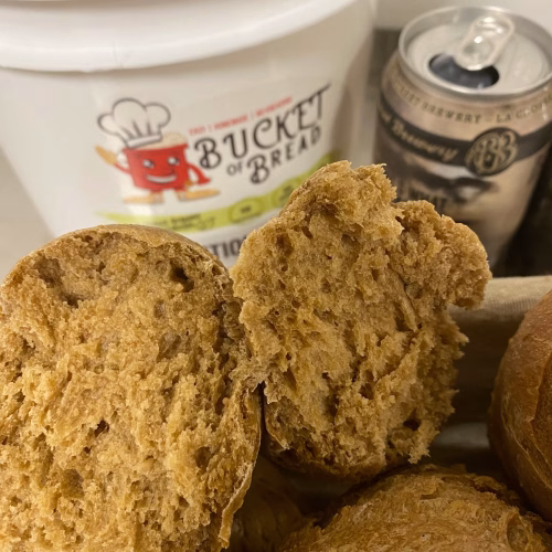 Beer Bread at Bucket of Bread made from a local oatmeal stout for extra flavor