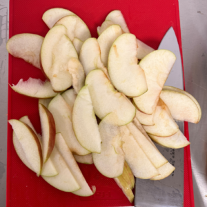 Thinly slice for the Easy Autumn Apples and Spice Galette at Bucket of Bread