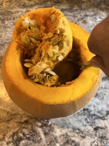 Crusty Golden Bread-Bowls with a Brie and Cheddar Apple Beer Soup Served with a Silky Smooth Pumpkin Spiced Dessert Purée