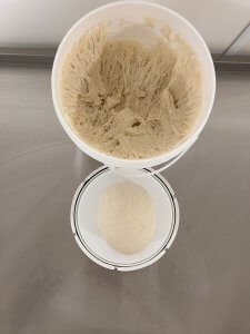 bucket of bread dough