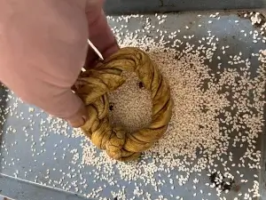 Simit Turkish style with Bucket of Bread