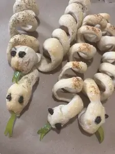 Snake Breadsticks for Halloween