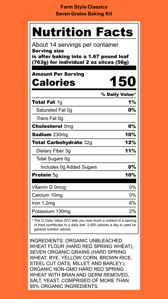 Seven Grains Farm Style Classics Nutrition Fact